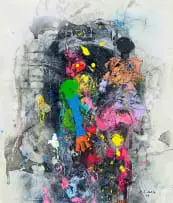 Stompie Selibe, Untitled (Abstract), oil on canvas