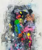 Stompie Selibe, Untitled (Abstract), oil on canvas