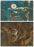 Dirk Meerkotter, Aerial View I; Untitled (Aerial View in Brown), two, colour etching on paper