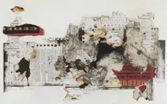 Renee le Roux, Gone, Tomorrow, collage and acrylic on paper