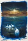 Themba Khumalo, Ukuvela Kwelanga (Sunrise), oil on unstretched canvas