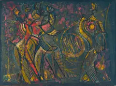 Dirk Meerkotter, Die Buitestander (The Outsider), hand-coloured etching and aquatint on paper