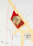 Wayne Barker, Witch Craft, mixed media with collage on paper