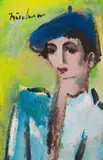 Carl Büchner, Boy Wearing a Beret, oil on canvas laid down on board