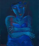 Jan Vermeiren, Seated Woman in Blue