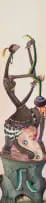 Phoshoko David Mogano, Woman with Snake, watercolour on paper laid down on board