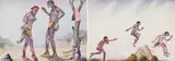 Phoshoko David Mogano, The Proposal; Leaping Figures, two, watercolour on paper laid down on board