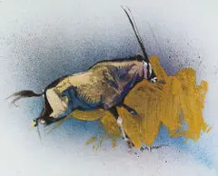 Keith Joubert, Gemsbok, oil on canvas laid down on board