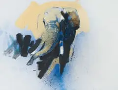 Keith Joubert, Elephant, oil on canvas laid down on board