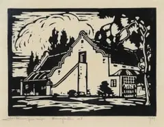 Jacobus Hendrik Pierneef, Zandfontein, K.P. (Nilant 21), linocut on paper