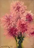 Willem Hermanus Coetzer, Still life with Flowers, oil on canvas laid down on board