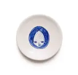 Ruan Hoffmann, Plate with blue fish motif, painted and glazed ceramic