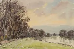 Llewellyn Petley-Jones, Banks of a River, watercolour on paper