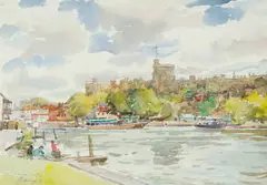 Llewellyn Petley-Jones, Windsor Castle, watercolour on paper