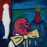 Cinga Samson, Figure with Bow Tie, oil on board