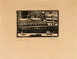 Clément Sénèque, Le Quai, Dbn (The Dock, Dbn), linocut on paper