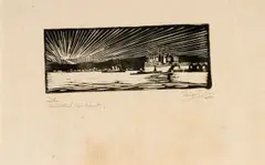 Clément Sénèque, Au Soleil Couchant (The Setting Sun), woodcut on paper