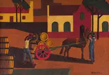 Diederick During, Horse and Cart, oil on board