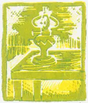 Peter Clarke, Lamplight, linocut on paper