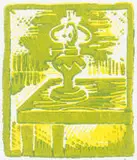 Peter Clarke, Lamplight, linocut on paper
