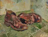 Gregoire Boonzaier, Veld Shoes 'Homage to Van Gogh', oil on canvas
