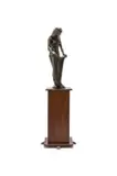 Jo Roos, Bathing Beauty, bronze with a brown patina, on a wooden base