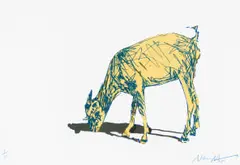 Nelson Makamo, Goat, colour screenprint on paper