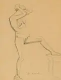 Maggie Laubser, Standing Nude, pencil on paper