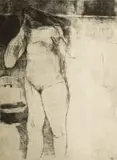 Dieter Appelt, Standing Nude, etching on paper