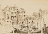 Walter Battiss, Grand Canal, Venezia, pen and ink on paper laid down on board