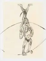 Albert Adams, Balancing Tightrope, lithograph on paper