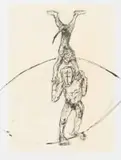 Albert Adams, Balancing Tightrope, lithograph on paper