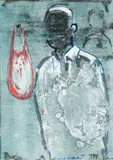 Nelson Makamo, I am a Provider, monotype with mixed media on paper