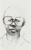 Boy with Glasses by Nelson Makamo, pen on paper, sold Apr 2025