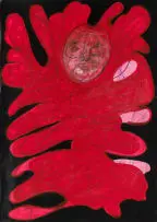 Yolanda Mazwana, A Blobbing Mess, mixed media on paper