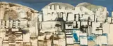 Trevor Coleman, Lost City, monotype on paper laid down on card
