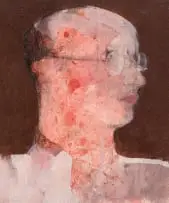 Meyer Uranovsky, Abstract Figure in Glasses, oil on canvas