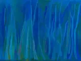 Lettie Gardiner, Blue Abstract, oil on canvas