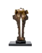 Mike (Michael) Edwards, Untitled (Abstract with Sphere), bronze with a brown patina, on a granite base