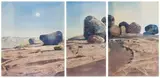 Ulrich Schwanecke, Rocky Landscape, triptych