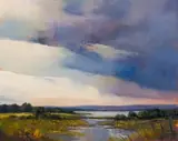 Ignatius Marx, Landscape with River and Storm Clouds