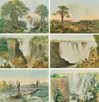 Thomas Baines, The Victoria Falls, Zambesi River, six, colour photolithograph on paper