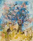 Fred Schimmel, Tree with Orange Foliage, oil on board