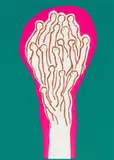 Walter Battiss, Figure Forms in Bubble, colour screenprint on paper