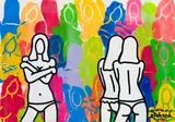 Don't be Shy by Richard Scott, spraypaint and acrylic on paper, sold Apr 2025