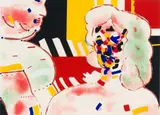 Robert Hodgins, Encounter, colour screenprint on paper