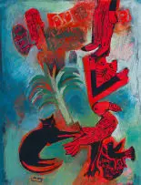 Ruth Levy, Good Afternoon Tristan Tzara, oil on paper