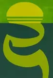Fred Schimmel, Abstract Composition with Green Forms, colour screenprint on paper