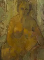 Frank Spears, Seated Nude, oil on board