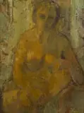 Frank Spears, Seated Nude, oil on board